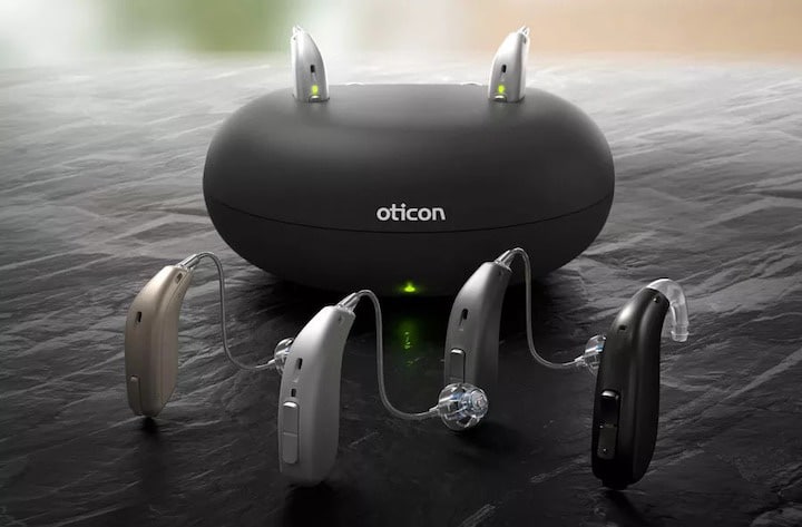 Oticon Hearing Aids and charging hub