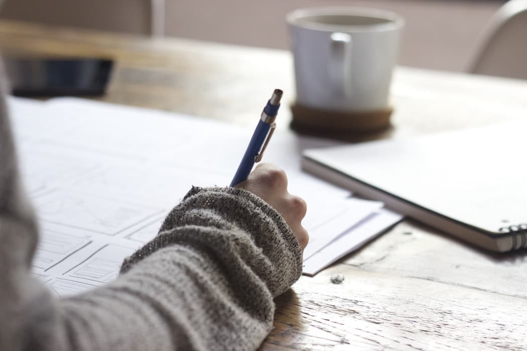 Woman studying.