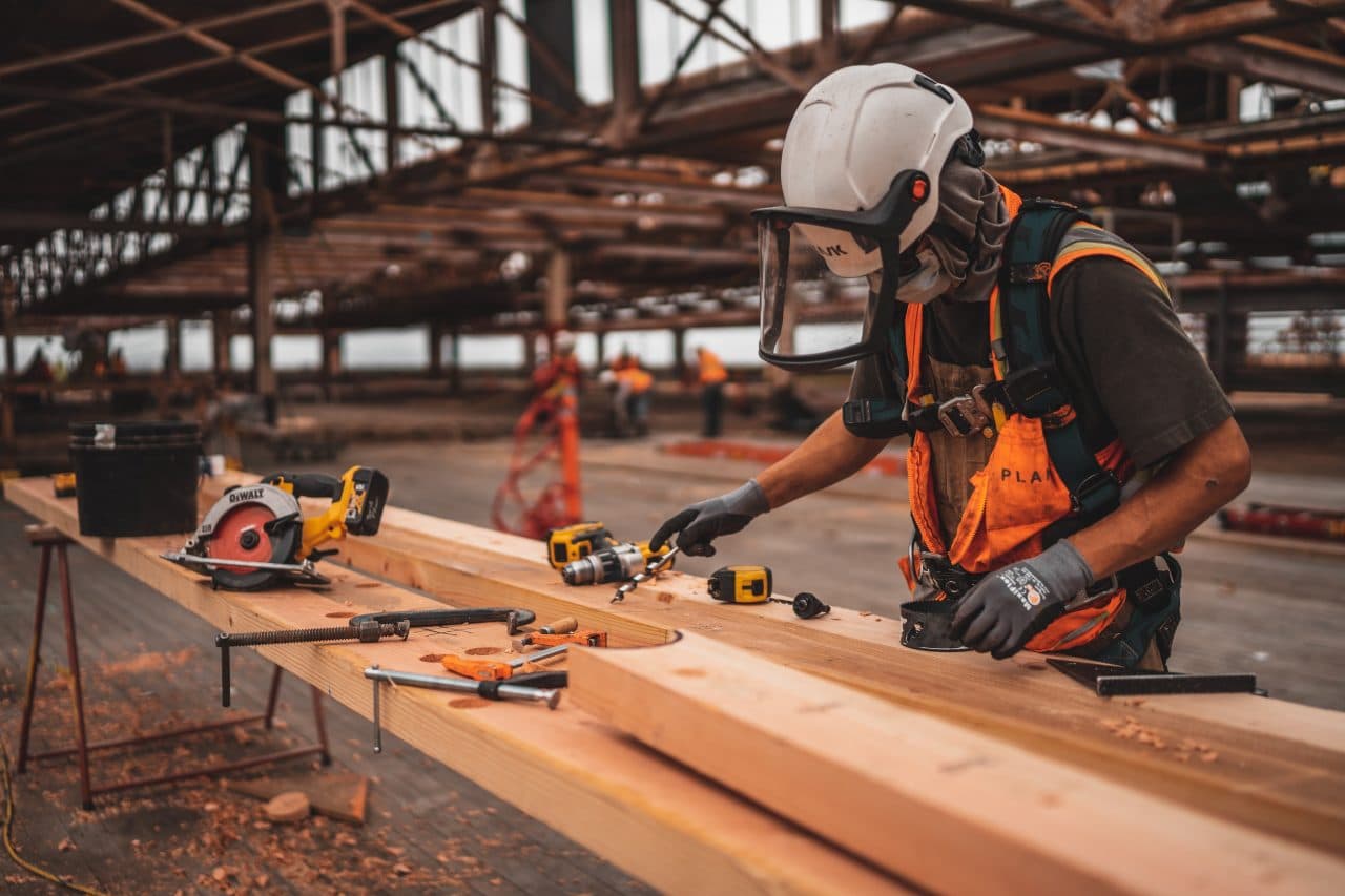 Man working construction.